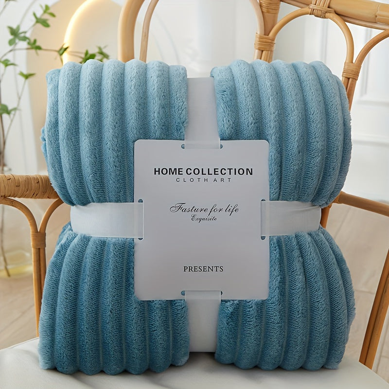 Soft Polyester Throw Blanket for Couch & Bed – Lightweight Insulating Cover for Living Room, Bedroom, Guest Room – Minimalist Solid-Color De | Thomler