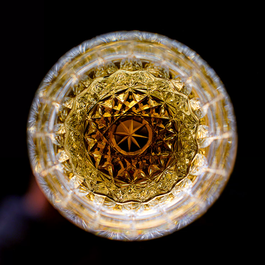 Vaso de whisky de cristal tallado a mano con facetas de diamante en caja de presentación para bourbon, escocés y cócteles | Thomler