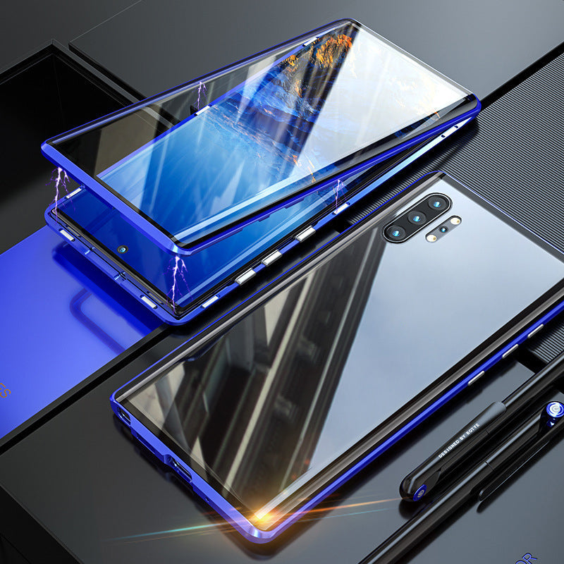 Magnetisch gehard glazen telefoonhoesje voor Samsung Galaxy met dubbelzijdige bescherming en zelfsluitende vergrendeling