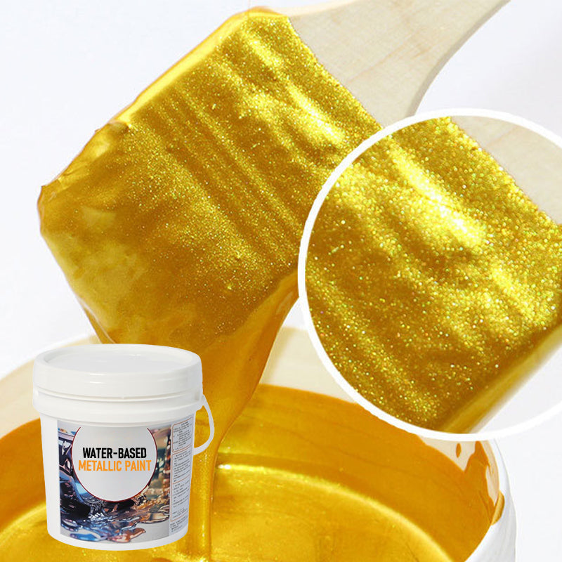 Metallic Leaf Paint for Furniture & Crafts – Gold & Silver Shimmering Finish – Water-Based Craft Paint with Brush – 7 oz | Thomler