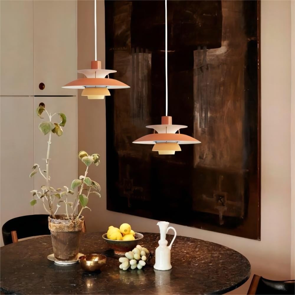 Tiered Metal Ceiling Fixture E27 Socket Mid-Century Style for Kitchen Island Dining Room Breakfast Nook Entryway Adjustable Hanging Light | Thomler