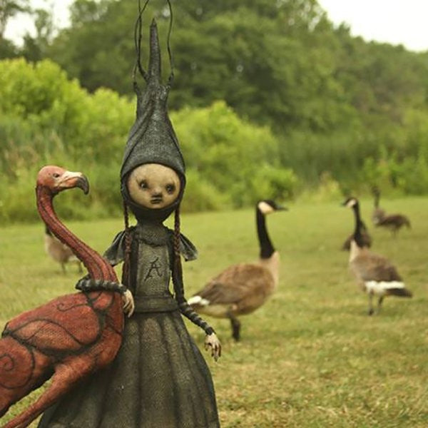 Creepy Witch Sculpture, Halloween Decoration