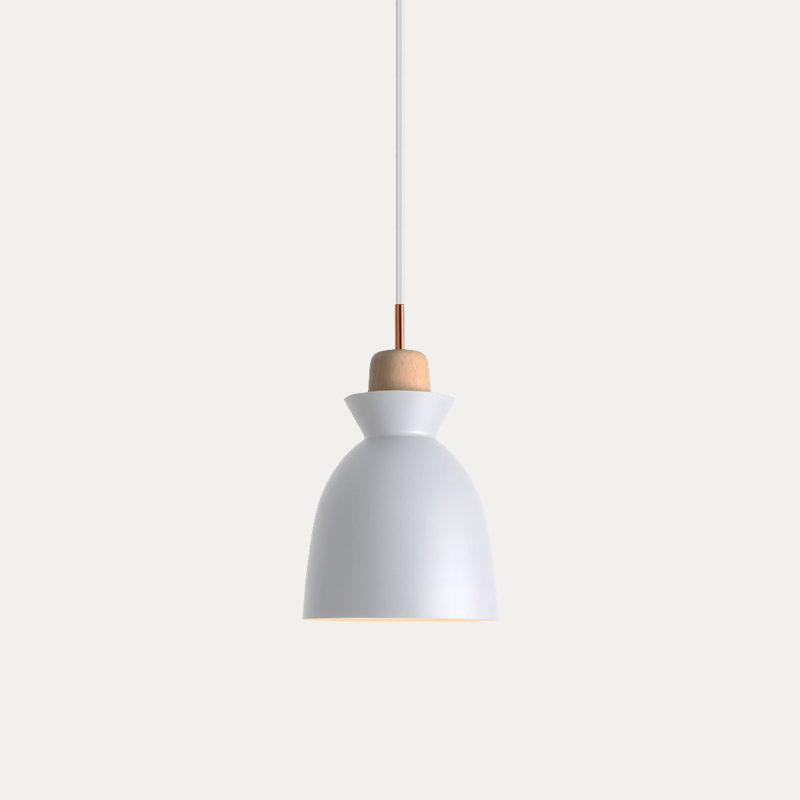 Lámpara colgante de madera de 11 pulgadas con casquillo E27, lámpara de techo nórdica moderna para dormitorio, sala de estar, comedor, isla de cocina, vestíbulo y pasillo | Thomler
