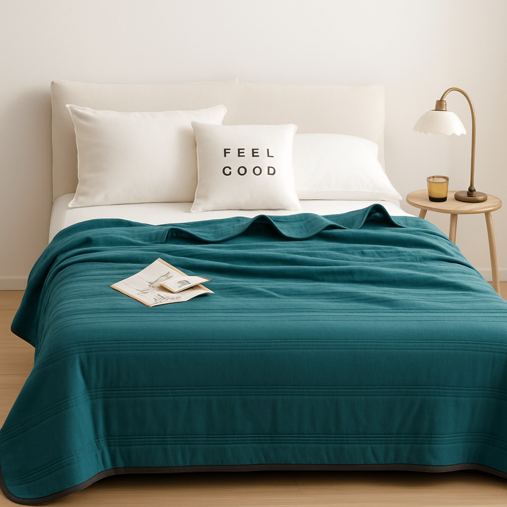 Temperature-Regulating Throw Blanket for Hot Sleepers – Soft Polyester Moisture-Wicking Bedding for Year-Round Comfort in Bedroom, Guest Roo | Thomler