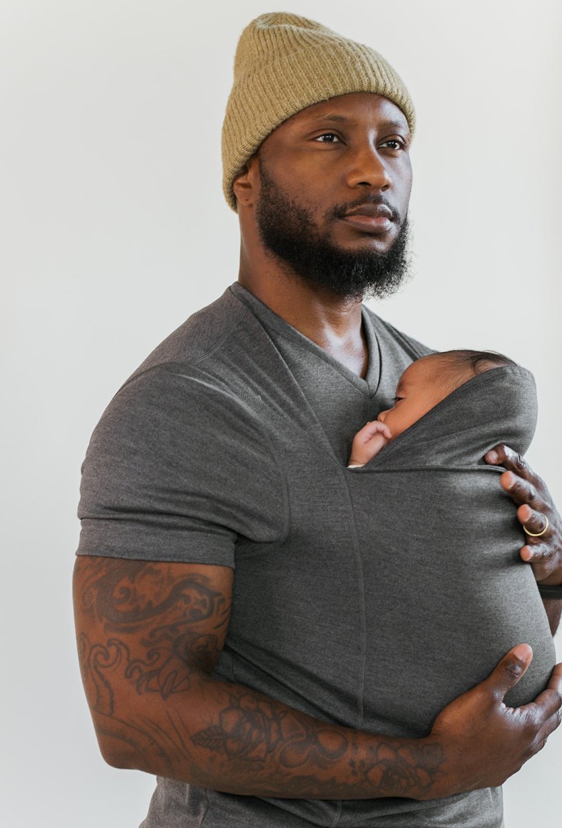 Freihändiges Babytrage-Shirt für Mama & Papa mit integriertem Stillzugang | Weiches Baumwollmischgewebe, tragbares Babytrage-Oberteil für Neugeborene, Haut-auf-Haut