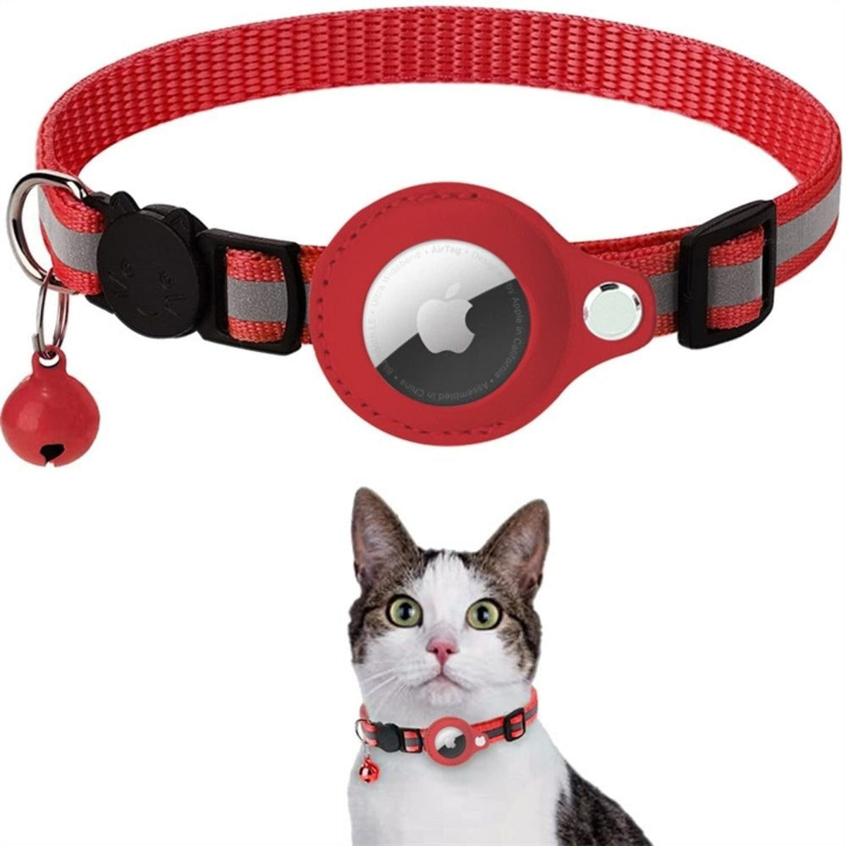 Cat GPS Tracker Collar With Reflective Design For Enhanced Visibility At Night And Quick Release Closure To Prevent Choking Hazards