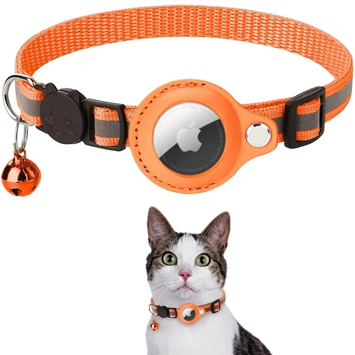 Cat GPS Tracker Collar With Reflective Design For Enhanced Visibility At Night And Quick Release Closure To Prevent Choking Hazards