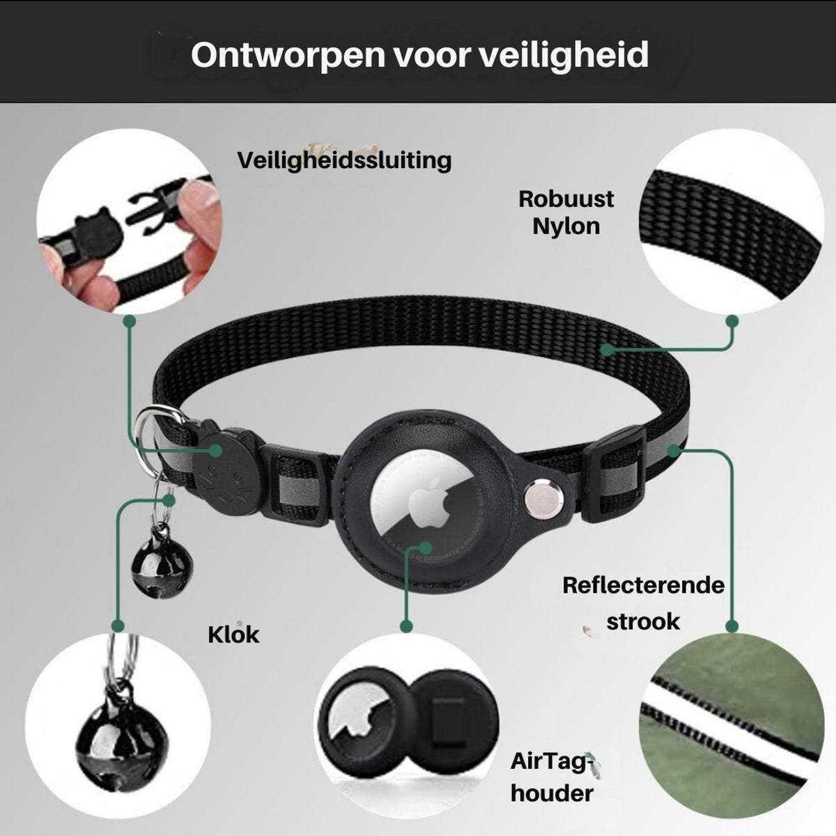 Cat GPS Tracker Collar With Reflective Design For Enhanced Visibility At Night Easy To Adjust And Comfortable To Wear