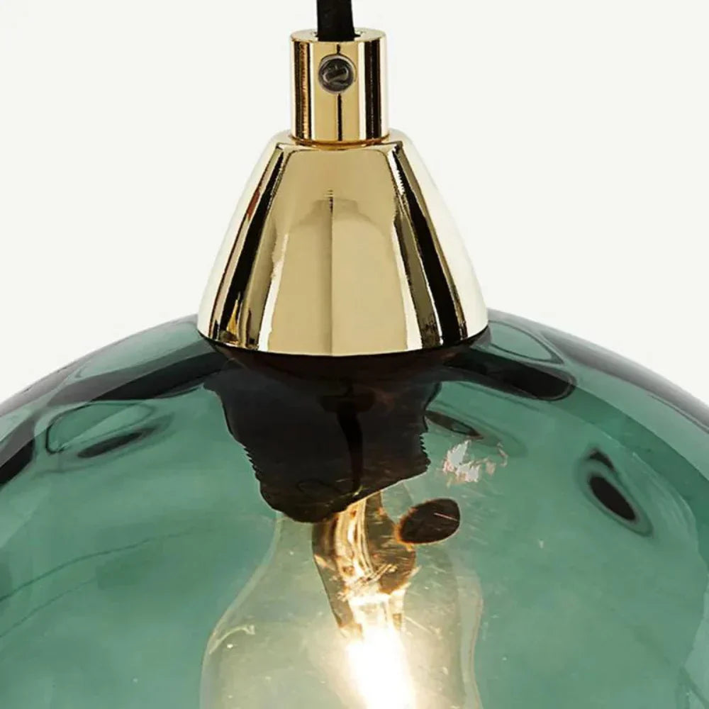 Getextureerde glazen hanglamp 7,9 inch, verlichting voor kookeiland in de eetkamer, in hoogte verstelbare moderne bolvormige pendellamp, minimalistische plafondlamp voor K | Thomler