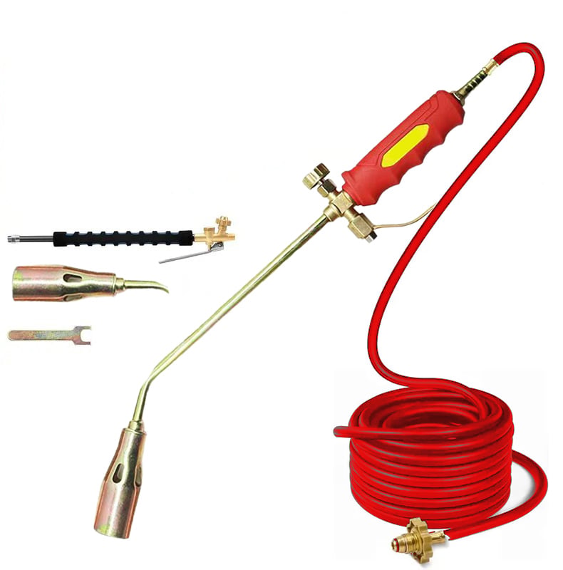 Handheld Flame Weeder with Self-Ignition System for Driveways Gardens & Patios Chemical-Free Vegetation Control 48-Inch Reach | Thomler