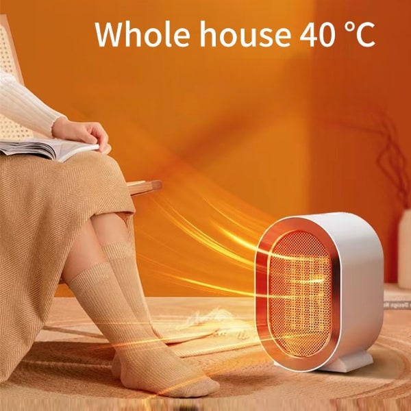 Compact Desktop Ceramic Space Heater with Dual-Speed Fan Control for Home & Office