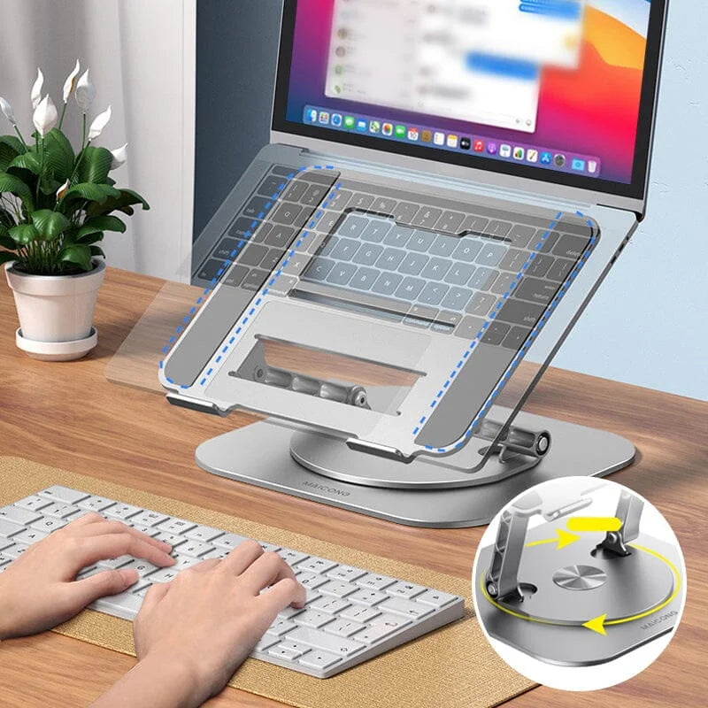 Aluminium laptopstandaard met 360 graden draaibare houder
