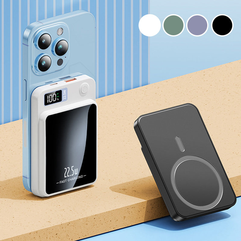 Batería externa portátil de 20000 mAh con carga inalámbrica y pantalla LED para smartphones, tabletas, iPhone, Android, viajes y respaldo de emergencia | Thomler