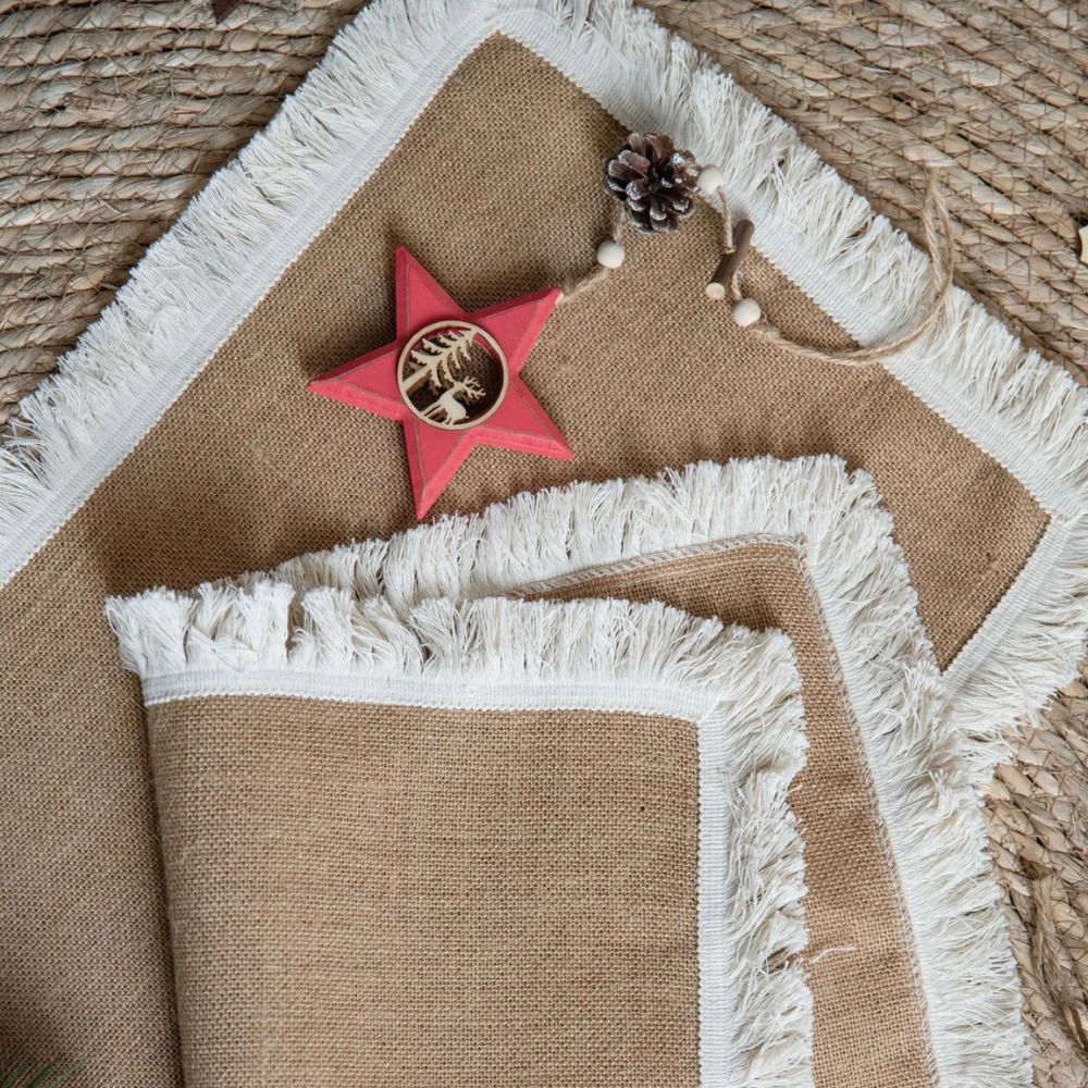 Geweven jute tafelloper voor eettafels 30 cm x 180 cm Natuurlijk beige boerderijstijl dressoirkleed middelpunt decor boho keuken rustieke interieurstyling | Thomler
