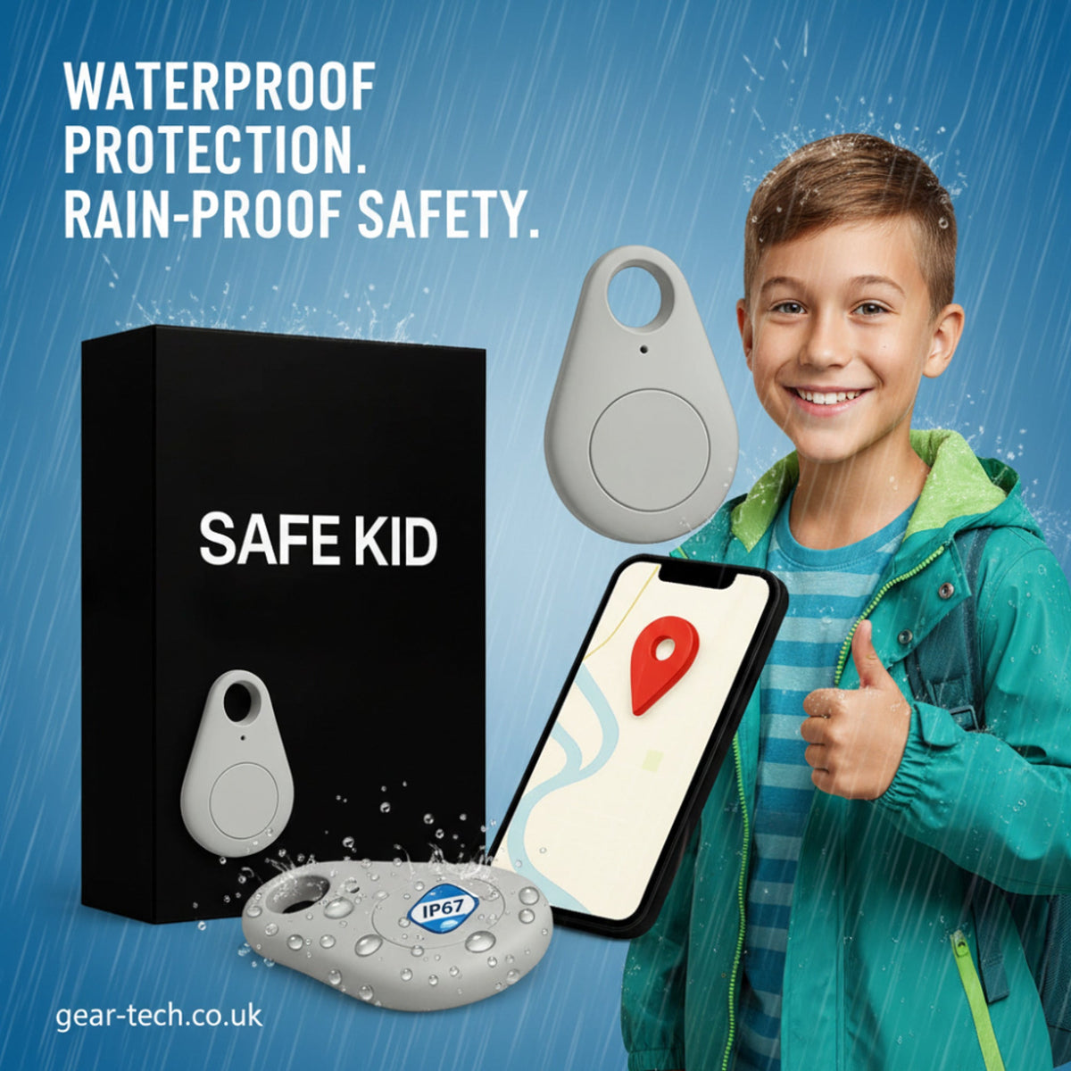 Locatietracker voor kinderen met real-time GPS en waterdicht ontwerp voor gemoedsrust