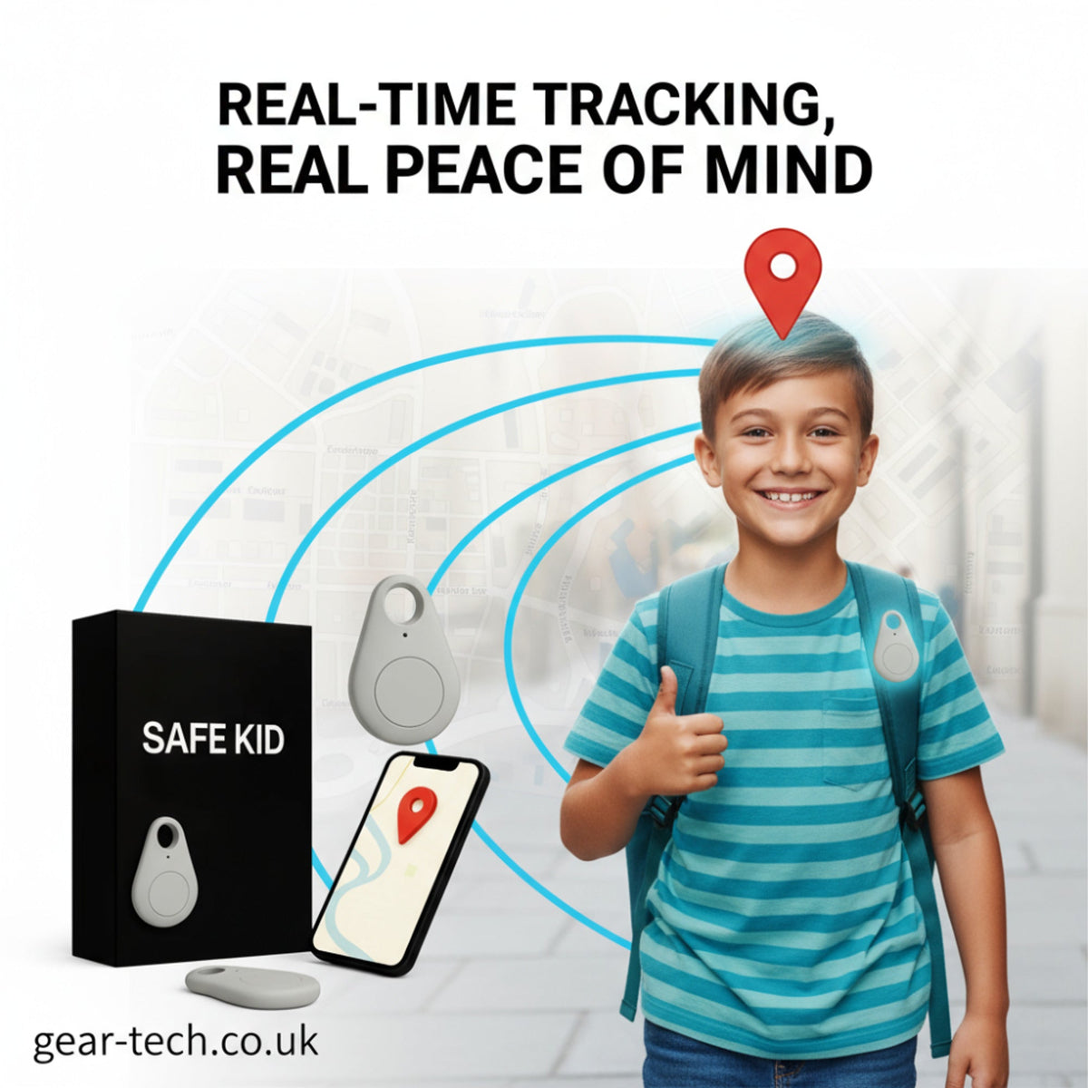 Locatietracker voor kinderen met real-time GPS en waterdicht ontwerp voor gemoedsrust