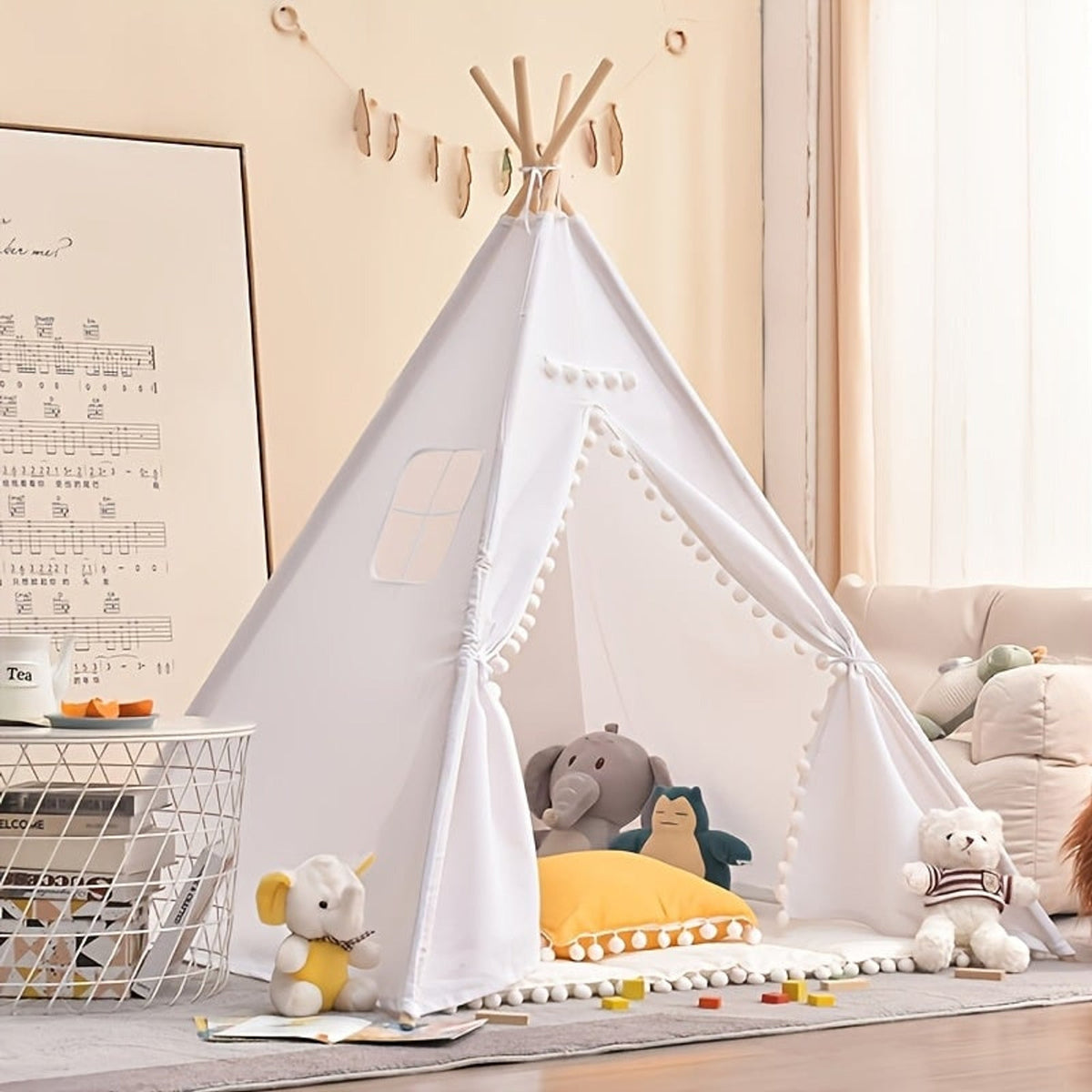 Children's Teepee Tent With Bear Patterns A Cosy Play Hideout For Indoor And Outdoor Adventures