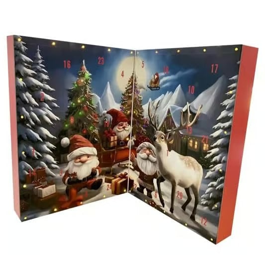 Christmas Advent Calendar With 24 Handcrafted Gnomes Lights And Festive Music