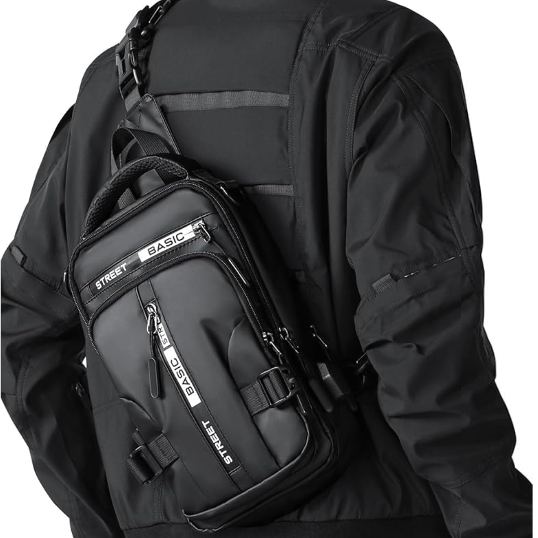 Lichtgewicht nylon slingbag schoudertas voor wandelen, reizen, fietsen en dagelijks gebruik, crossbody borsttas met georganiseerde opbergruimte en meerdere vakken