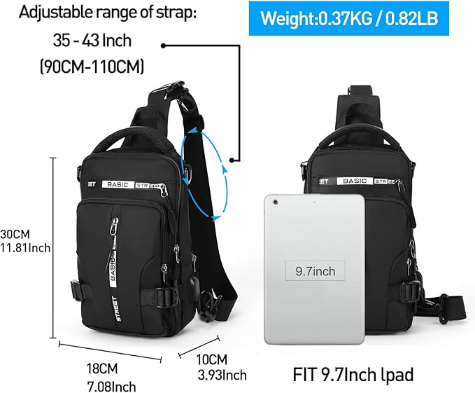 Lichtgewicht nylon slingbag schoudertas voor wandelen, reizen, fietsen en dagelijks gebruik, crossbody borsttas met georganiseerde opbergruimte en meerdere vakken
