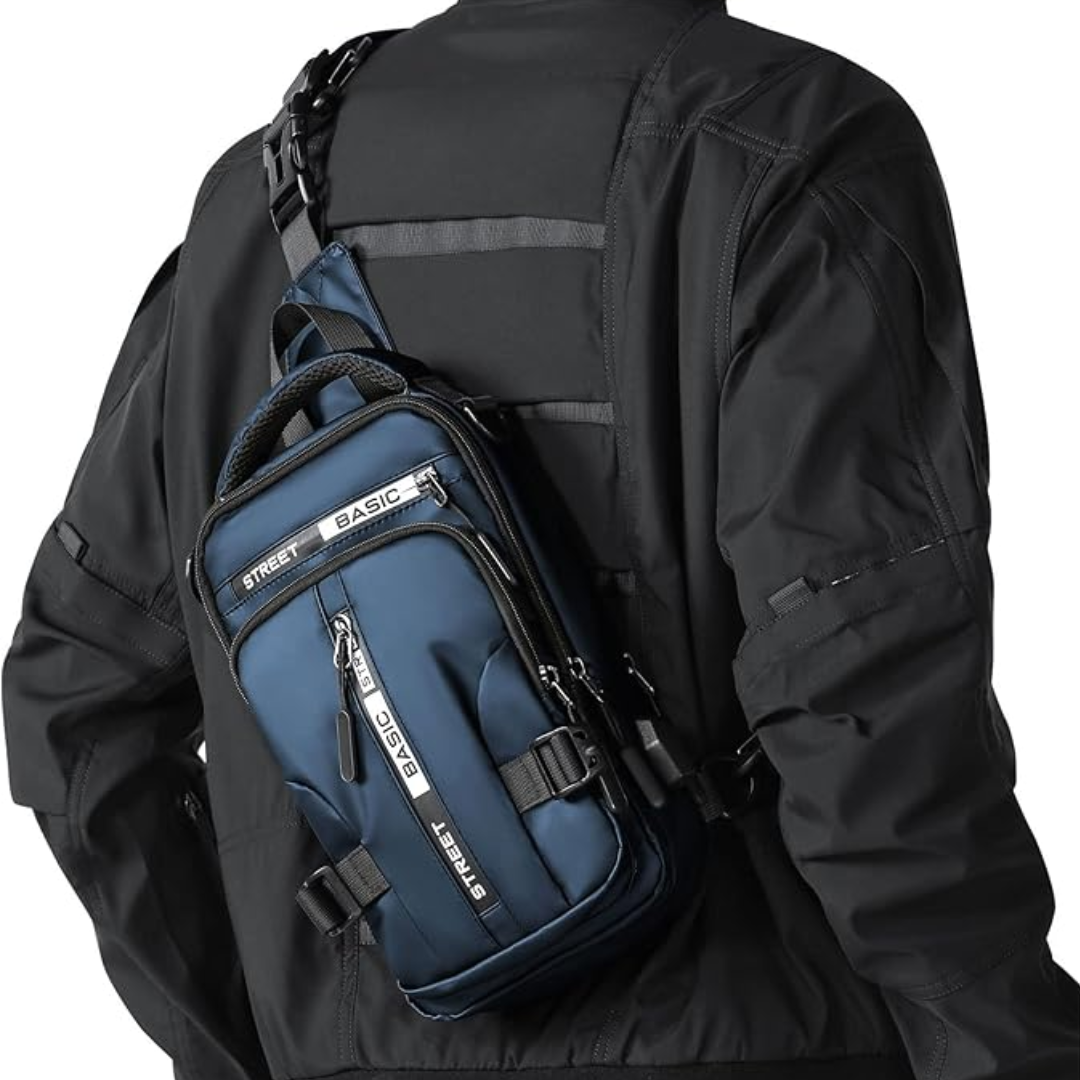 Lichtgewicht nylon slingbag schoudertas voor wandelen, reizen, fietsen en dagelijks gebruik, crossbody borsttas met georganiseerde opbergruimte en meerdere vakken