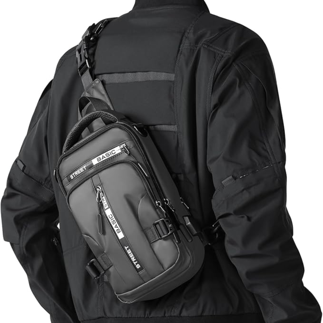 Lichtgewicht nylon slingbag schoudertas voor wandelen, reizen, fietsen en dagelijks gebruik, crossbody borsttas met georganiseerde opbergruimte en meerdere vakken