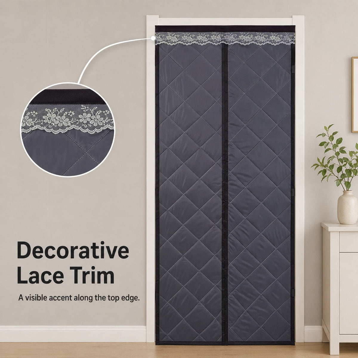 Insulated Magnetic Door Curtain – Thermal Draft Blocker with Sound Dampening
