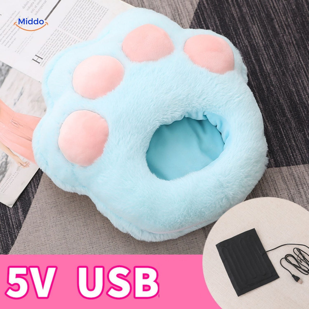 Heated Foot Warmer Slippers with USB Power – Soft Plush Cushion for Cold Feet, Home Office & Desk Use