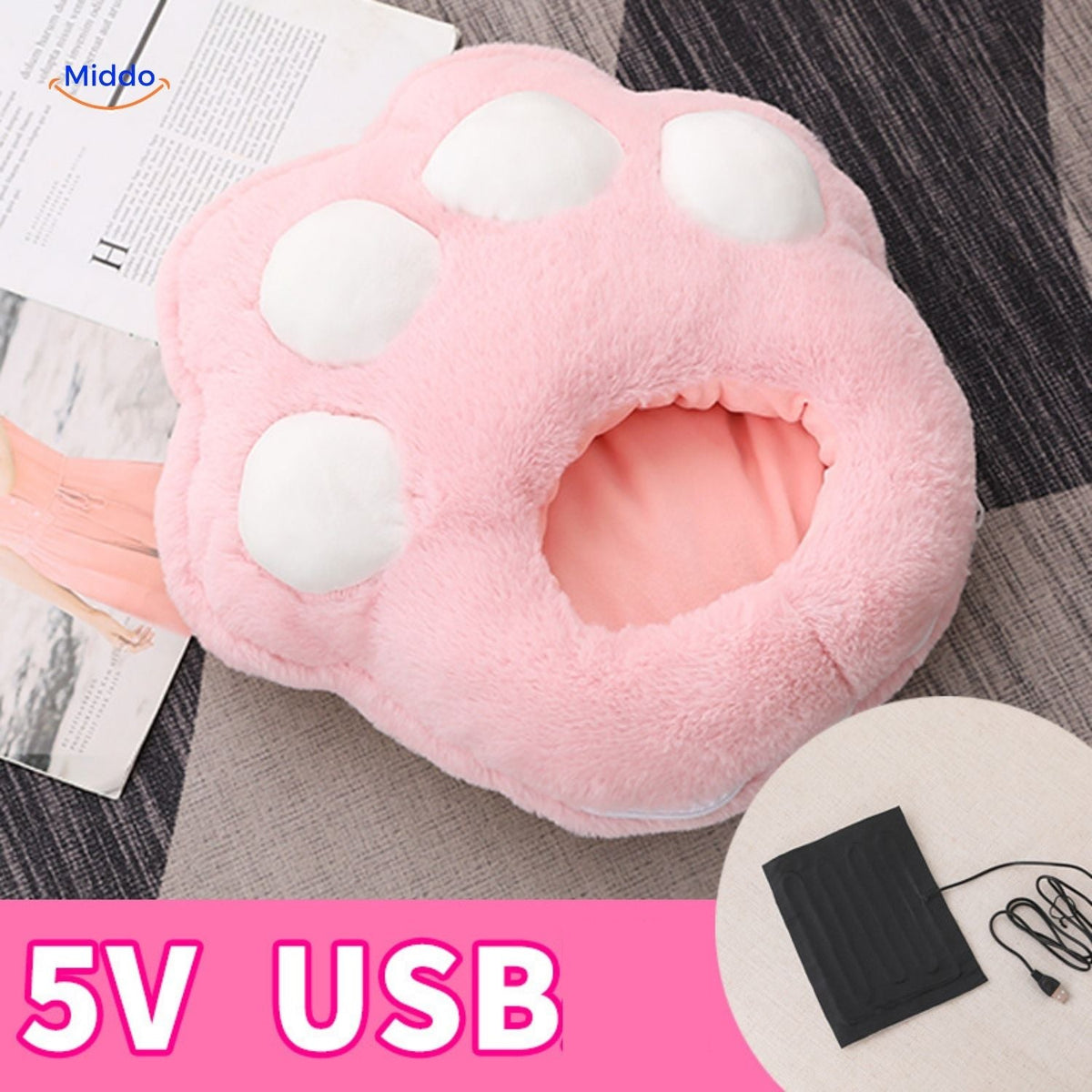 Heated Foot Warmer Slippers with USB Power – Soft Plush Cushion for Cold Feet, Home Office & Desk Use