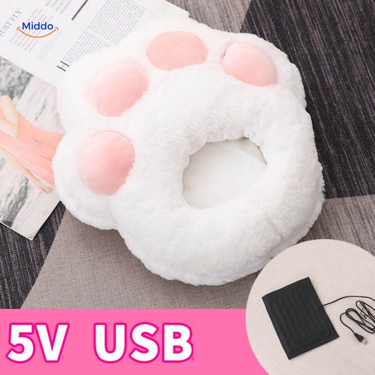 Heated Foot Warmer Slippers with USB Power – Soft Plush Cushion for Cold Feet, Home Office & Desk Use