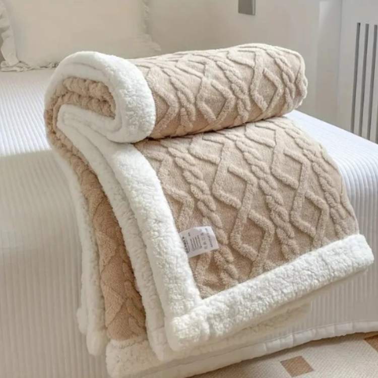Plush Sherpa Gravity Blanket 59×79 inches Brown Couch Throw Calming Sleep Aid Relaxation Layer for Bedroom Living Room Sofa Reading Nook Snu | Thomler