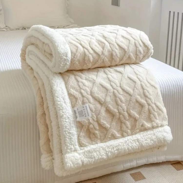 Plush Sherpa Weighted Throw with Glass Bead Fill – Cozy Quilted Lap Blanket for Beds, Couches, Reading, Lounging & Sleep – Machine Washable | Thomler