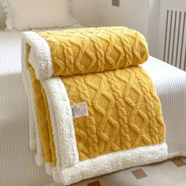 Plush Sherpa Weighted Throw with Glass Bead Fill – Cozy Quilted Lap Blanket for Beds, Couches, Reading, Lounging & Sleep – Machine Washable | Thomler
