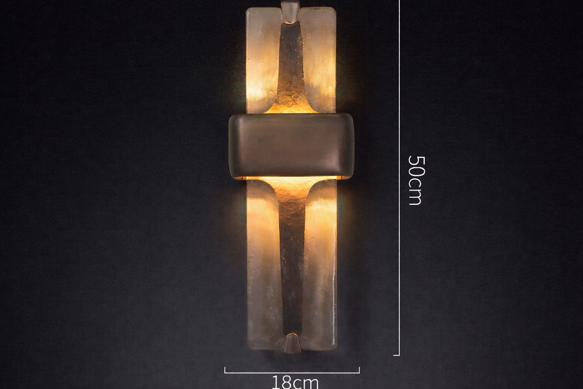Vertical Crystal Sconce Light Copper Finish 20 Inch Warm Glow for Bedroom Hallway Living Room Modern Up Down Wall Mount Fixture | Thomler