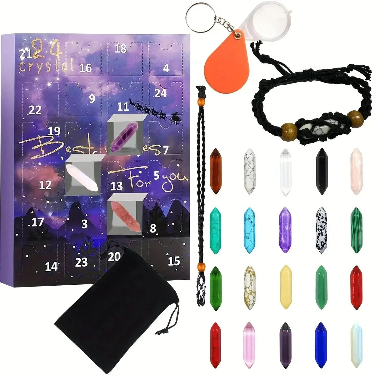 Crystalgems Christmas Advent Calendar With 24 Natural Precious Stones