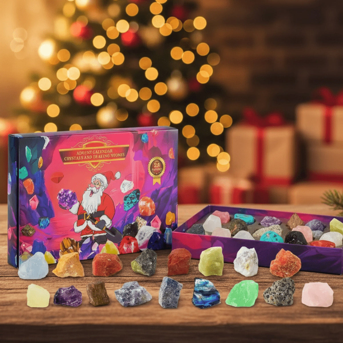 Crystalgems Christmas Advent Calendar With 24 Natural Precious Stones