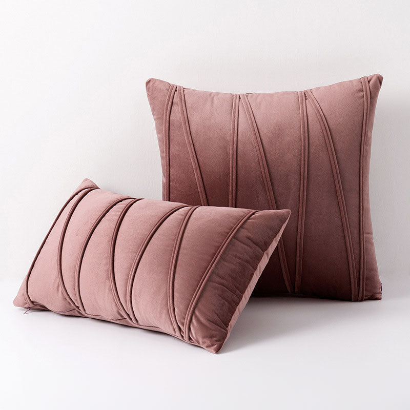 Samt-Kissenbezug, 45x45 cm, quadratisch, rosa, dekorative Kissenhülle für Couch, Schlafzimmer, Wohnzimmer, Stuhl, weich, mit Reißverschluss, Polyester-Kissenbezug 17 | Thomler