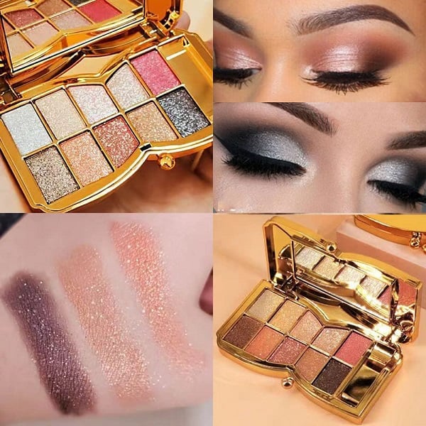 10-Color Glitter Eyeshadow Palette Shimmer Mineral Makeup for Parties Weddings Everyday Looks Highly Pigmented Long-Lasting Eye Shadow | Thomler