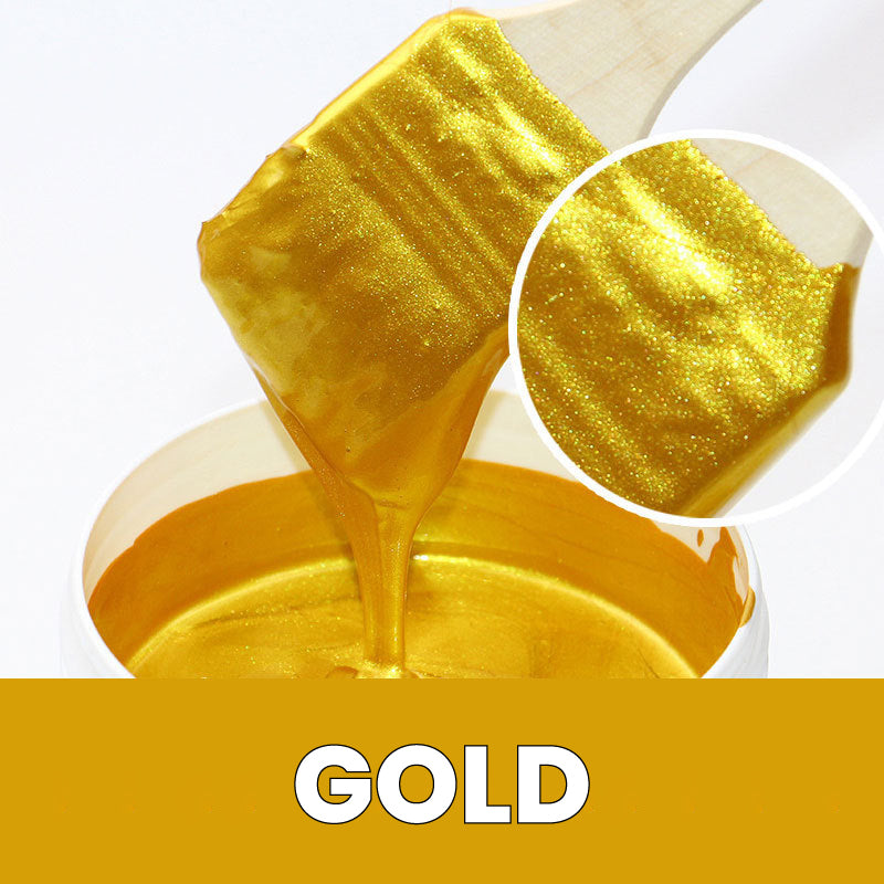 Metallic Leaf Paint for Furniture & Crafts – Gold & Silver Shimmering Finish – Water-Based Craft Paint with Brush – 7 oz | Thomler