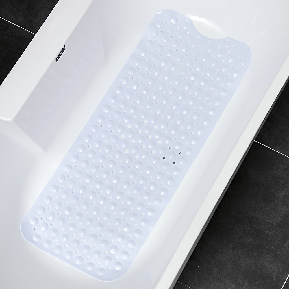 Anti-Rutsch-Duschmatte 40 × 16 Zoll Graue PVC-Badewanneneinlage mit Ablauflöchern und Saugnäpfen für nasse Oberflächen | Thomler