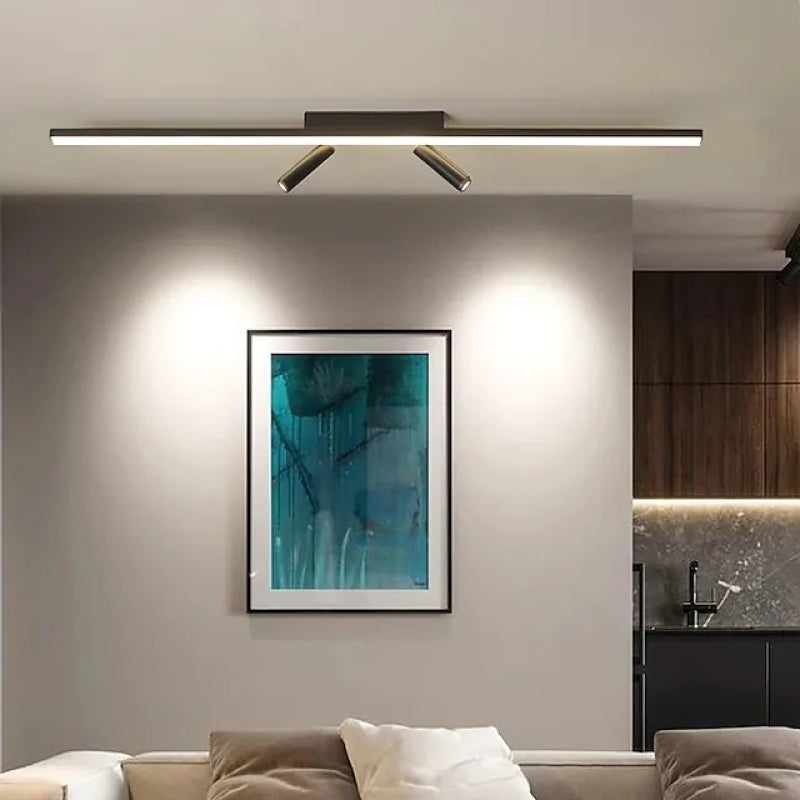 Track Spotlight Bar Ceiling Fixture Black Metal Directional Adjustable Heads Indoor Room LED 31.5 Inch 39.5 Inch Modern Minimalist Versatile | Thomler