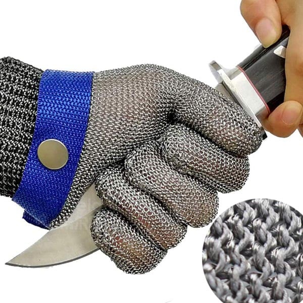 Heavy-Duty Stainless Steel Safety Gloves for Kitchen Prep, Food Handling & Industrial Work | Adjustable Cut-Resistant Hand Protection | Thomler