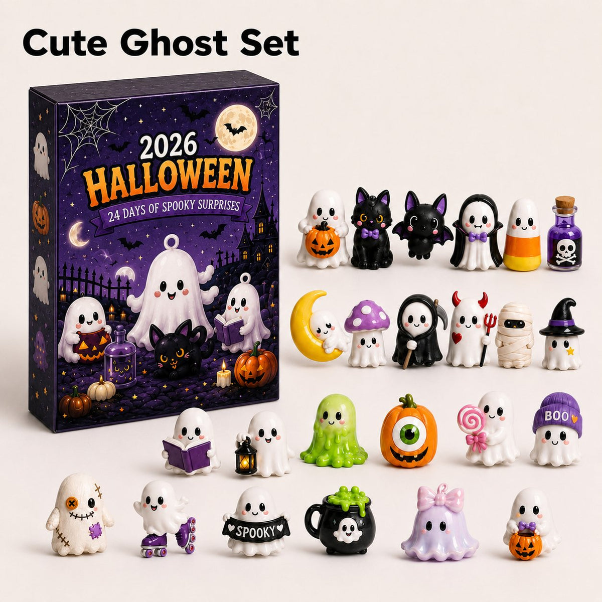 Colección de cuenta regresiva de misterio de Halloween de 24 días