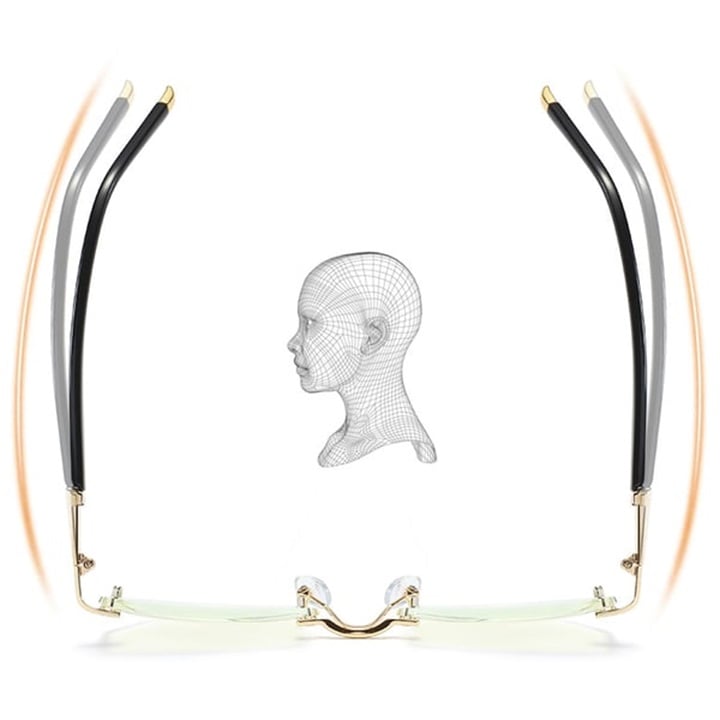 Progressive Reading Glasses with Blue Light Filter — Multifocal Lenses +1.00 to +4.00 Strength for Near and Distance Vision, Rimless Metal F | Thomler