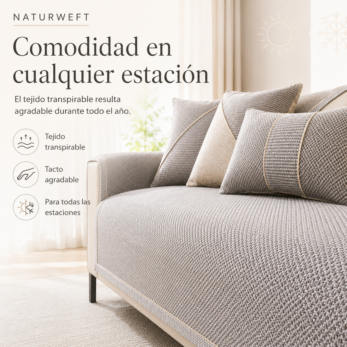 Quilted Non-Slip Sofa Cover with Latex Grip – Mix-and-Match Protection for Couch Seats, Backs & Arms