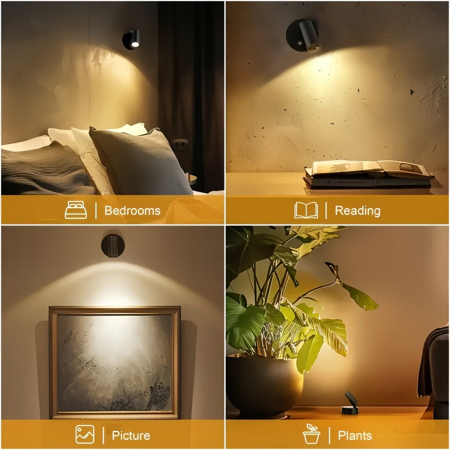 Rechargeable LED Accent Spotlight with Touch Dimmer for Artwork, Plants & Shelf Displays | Thomler