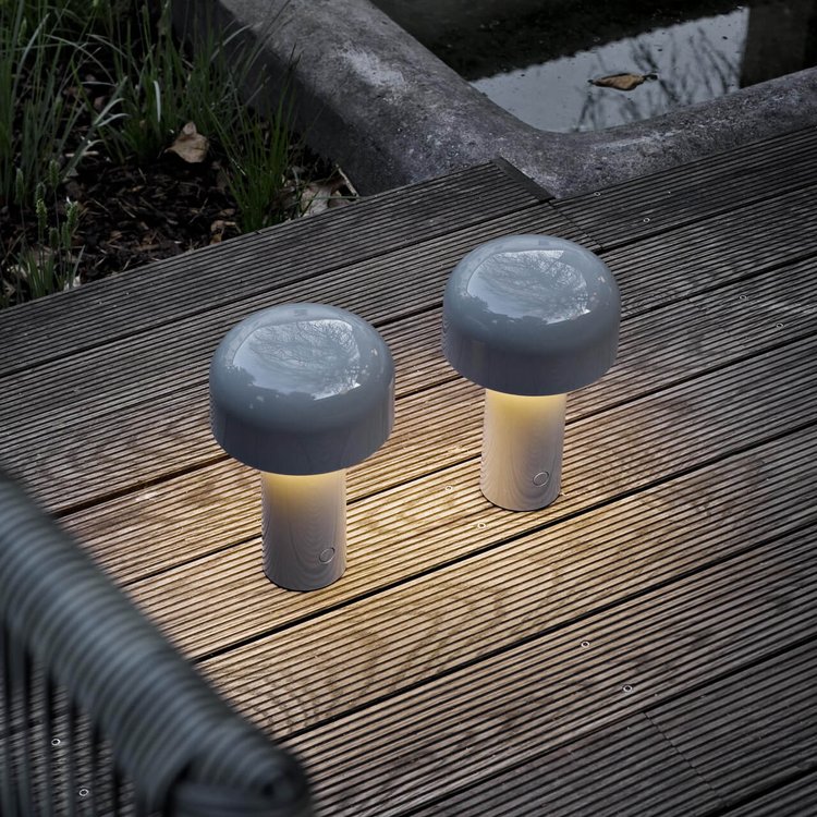 Rechargeable LED Mushroom Desk Lamp 8.3 in Cordless Touch Dimmer Warm White Portable Nightstand Light for Bedroom Living Room Patio Outdoor | Thomler