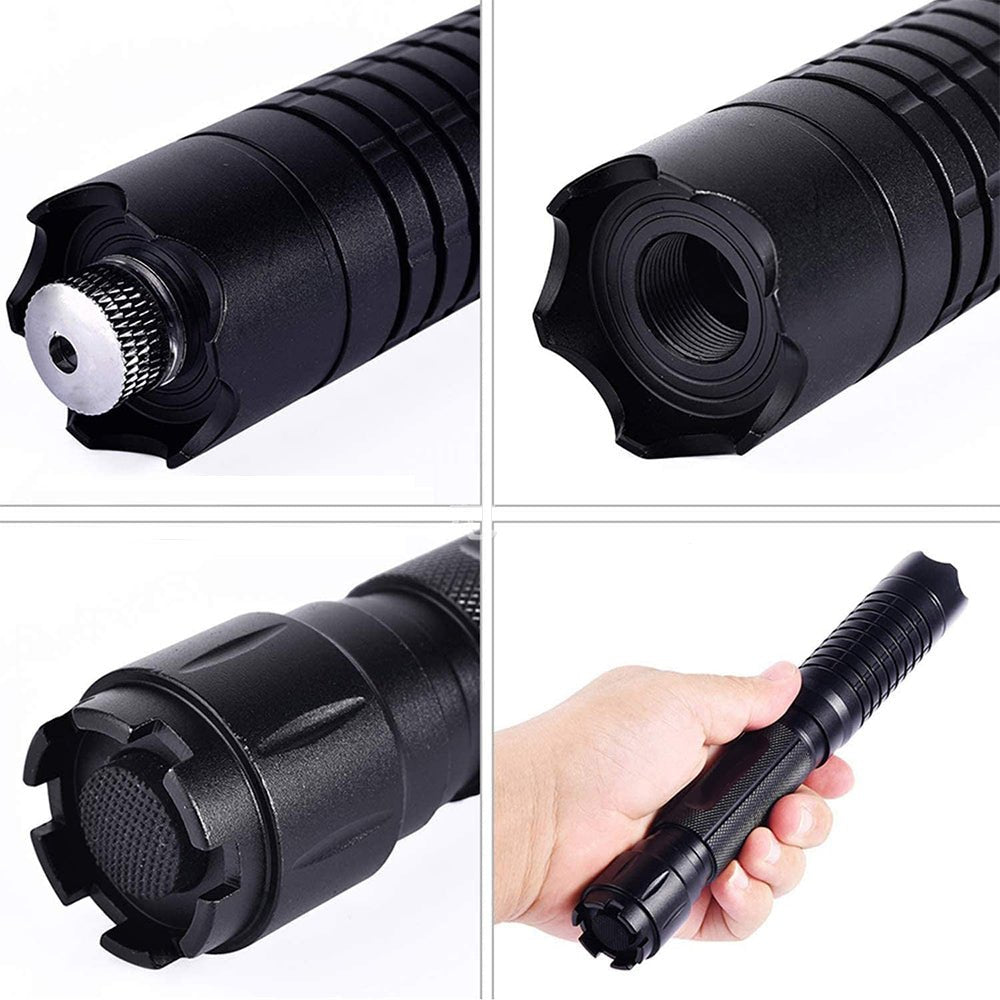 High-Power Blue Laser Pointer 450nm Adjustable Focus Aluminum Flashlight for Outdoor & Camping 16400 ft Range Rechargeable Tactical Light