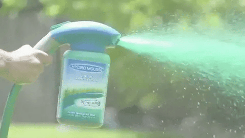 Spray-On graszaad hydroseeding-systeem voor kale plekken en hondenvlekken – Tuinslangaansluiting gazonherstelsysteem voor snelle bedekking en een groen resultaat