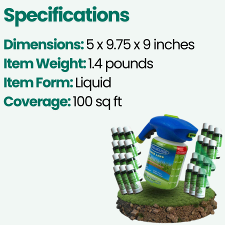 Spray-On Grass Seed Hydro Seeding System for Bare Spots & Dog Patches – Garden Hose Attachment Lawn Repair Kit for Quick Coverage & Green